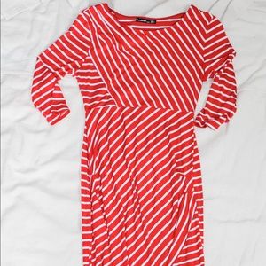 Maternity fitted stripe dress